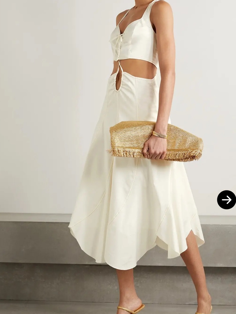 CULT GAIA Calia Lace-Up Cutout Cotton-Blend Midi Dress
